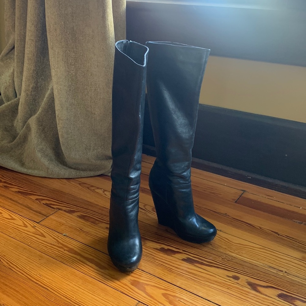 Leather Platform Boots